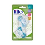 Kit 2 chupetas lillo amo papai e mamãe orto - azul tam2