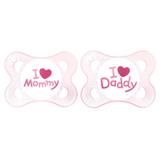 Kit 2 Chupetas MAM Mommy Daddy 0 a 6 Meses Menina