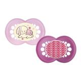 kit 2 chupetas night days mam rosa - 6 meses +