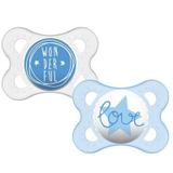 Kit 2 Chupetas Sayings Love e Wonderful Azul - Man Ref 2941