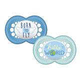 kit 2 chupetas sayings mam azul - 6 meses +