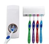 Kit 2 Dispenser Com Suporte De Escovas Preto E De Pasta De Dente