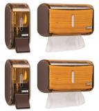 Kit 2 Dispenser Papel Toalha + 2 Saboneteira Premisse Urban Compacta Marrom