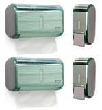 Kit 2 Dispenser Papel Toalha + 2 Saboneteira Premisse Urban Compacta Verde