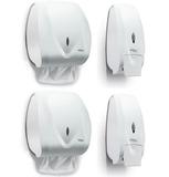 Kit 2 Dispenser Papel Toalha + 2 Saboneteira Premisse Velox Branco