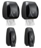 Kit 2 Dispenser Papel Toalha + 2 Saboneteira Premisse Velox Preto