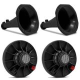 Kit 2 Drivers Champion DRV-500 Profissional 200W RMS 8 Ohms + 2 Cornetas Longas Musicall Preta - Prime