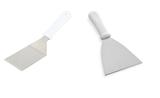 Kit 2 Espátula Inox De Cozinha Reta e Curva Chapeiro Lanche Lanchonete - 123útil