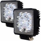Kit 2 Farol De Milha Led Quadrado 27w 12v/24v Jeep Caminhão - Hamy