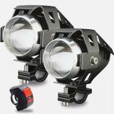 Kit 2 Farol Milha Universal Led Cree U5 Auxiliar Moto interruptor KGT822 - Lorben