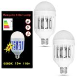 Kit 2 Lâmpada Led Mata Mosquito Insetos Pernilongo Moscas 15W Repelente 6500K E27 Bulbo Branca 110V - Prime