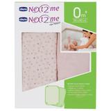Kit 2 lençóis para berço Next2me Miss Pink (0m+) Chicco - Bébé confort