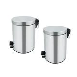 Kit 2 Lixeiras Aço Inoxidável 5 Litros Com Pedal E Cesto Removível - Imporiente