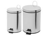 Kit 2 Lixeiras Inox com Pedal com Tampa 5L - + Lixeira Inox com Pedal com Tampa 3L