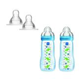 Kit 2 Mamadeiras 330ml FASHION BOTTLE 4843 + Bico X Mam Fluxo Extra Rápido 6m+ 1015