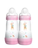 Kit 2 Mamadeiras Anti Cólica Easy Start 260ml MAM Rosa