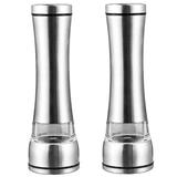 Kit 2 Moedores de Sal Grosso e Pimenta do Reino em Aço Inox - Facibom