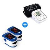 Kit 2 Oximetros + Medidor de Pressão Braço Mega Premium - Ebai / boas