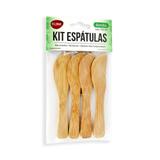 Kit 2 pacote com 4 espátulas cada 100 madeira natural - Clink