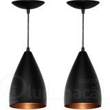 Kit 2 Pendentes Vegas (Preto Textura / Bronze) - Shop da iluminação
