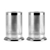 Kit 2 Porta Talheres Escorredor Inox Redondo Vazado Cozinha - Jcm