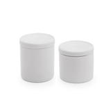 Kit 2 Potes Algodão/Cotonete Porcelana Lavabo Banheiro Kit Higiene - Chaim jorge e cia