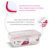 Kit 2 Potes Vidro Hermético Divisória 700ml Marmita - Casa linda