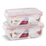 KIt 2 Potes Vidro Retangular Hermético Divisória 700m e 1010 - Casa linda