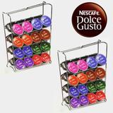 Kit 2 Suporte Porta Cápsulas de Café Expresso Dolce Gusto Arthi 1623 Aço Cromado