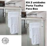 Kit 2 Suporte Porta Toalha Duplo Toalheiro Cromado Box Banho - Future