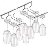 Kit 2 Suportes para 6 Taças 1631 Aço Cromado Modelo Suspenso de Fixar Armário Cozinha Arthi