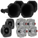 Kit 2 Tweeters JBL ST200 140W RMS + 4 Drivers D250X 100W RMS + 4 Cornetas Longas - Prime