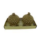 Kit 2 Velas Bola Dourada com Glitter - Cromus