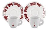 Kit 2 Xícaras Café Pires Em Porcelana Torino Bialetti