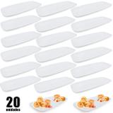 Kit 20 Travessas 30x15 Cm Branca para Sushi e Finger Food Melamina Premium Utilgoods