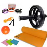 Kit 22 - Kit Treinamento Funcional Roda+corda+tapete+faixa - Ana bely