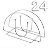 Kit 24 Porta Guardanapo Suporte Cromado Bar Restaurante Lanchonete Mesa Balcão Moderno Meia Lua - Dolce home