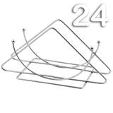 Kit 24 Porta Guardanapo Suporte Cromado Bar Restaurante Lanchonete Mesa Balcão Moderno Triangular - Importado