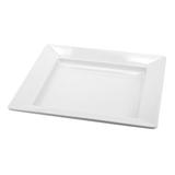 Kit 24 Pratos Melamine Branco Quadrado 20 Cm - Yazi - Yangzi