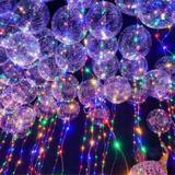 Kit 25 Balão Transparente Com Led Aniversario Casamento Bexiga - Imp