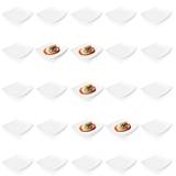 Kit 25 Pratos Sobremesa Quadrado 19 Cm em Melamina/Plastico Branco Fuxing