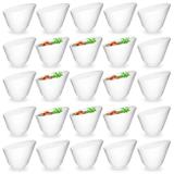 Kit 25 Tigelas 500 Ml Oval Angular em Melamina para Sopas e Finger Food Branca Bestfer