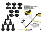 Kit 28 - 6 Cones Furado + 6 Pratos Funcional + Escada Agilidade - Ana bely