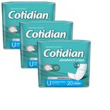 Kit 3 Absorventes ADULTO LONGO COTIDIAN - 60 UNIDADES - Softys