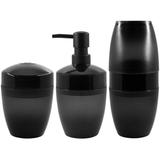 Kit 3 Acessórios De Banheiro Ou Plastico Design Vidro Fosco Chumbo
