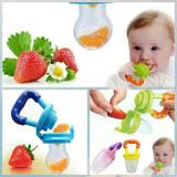 Kit 3 Alimentadora Bico Silicone Mordedo Bebê Frutas Chupeta - Chupeta amamentadora