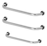 Kit 3 Barras De Apoio Para Banheiro 2 - 40cm E 1 - 80cm - Metalcromo