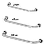 Kit 3 Barras De Apoio Para Banheiro Idoso 30cm - 40cm - 60cm - Metalcromo