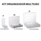 Kit 3 Caixas Organizadora Multiuso Ferramenta Prego Parafuso - Plasmont
