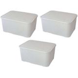 Kit 3 Caixas Organizadoras Plásticas Cesto Rattan Branca Nitron 069